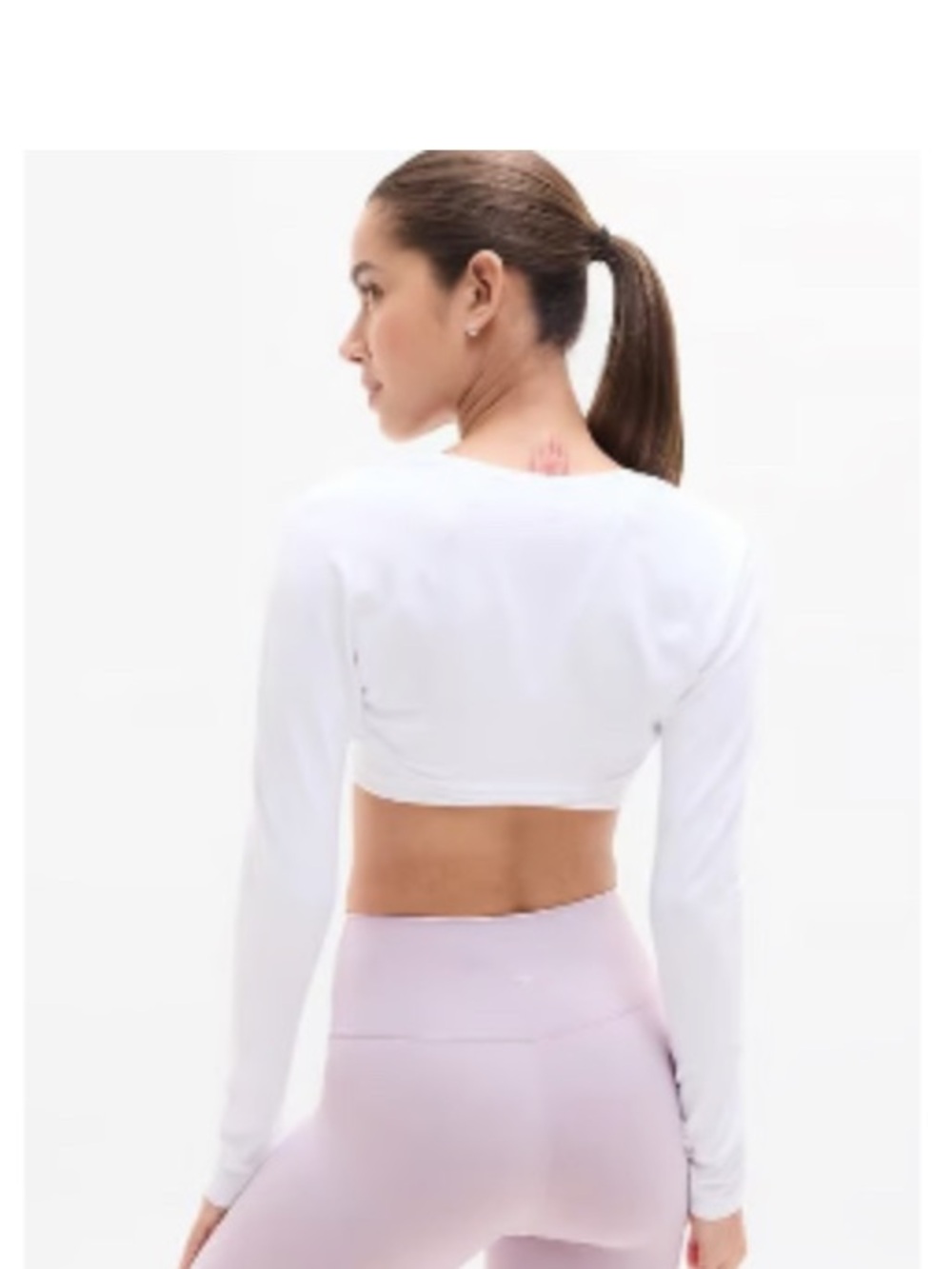 Athleta white transcend crop top